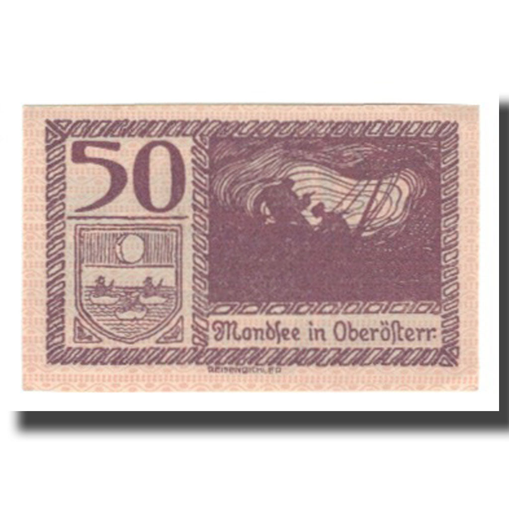 Banknote, Austria, Mondsee O.Ö. Marktgemeinde, 50 Heller, personnage 8, 1920