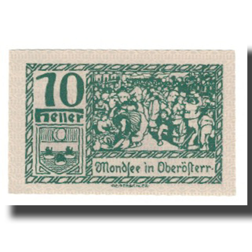 Banknote, Austria, Mondsee O.Ö. Marktgemeinde, 10 Heller, personnage 10, 1920