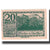 Banknote, Austria, Mondsee O.Ö. Marktgemeinde, 20 Heller, Personnage 19, 1920