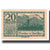 Banknote, Austria, Mondsee O.Ö. Marktgemeinde, 20 Heller, Personnage 20, 1920