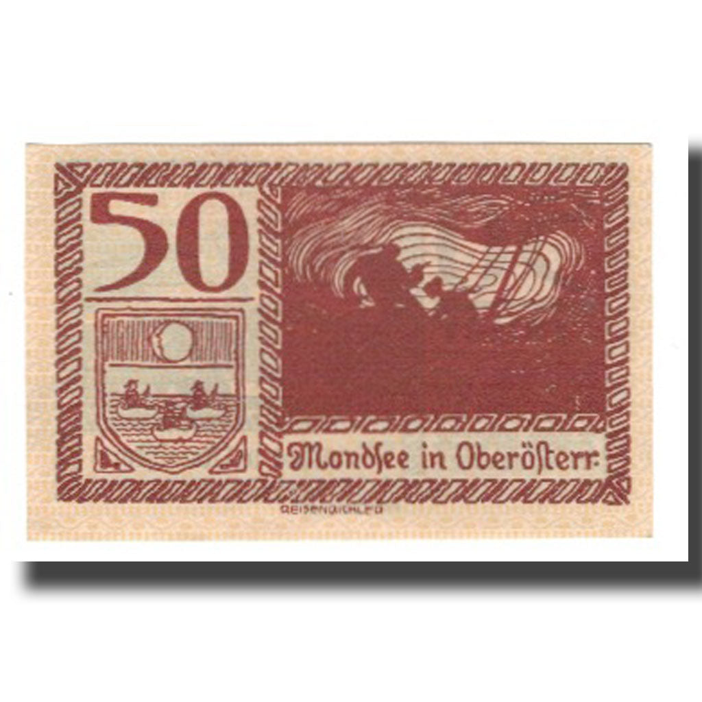 Banknote, Austria, Mondsee O.Ö. Marktgemeinde, 50 Heller, Personnage 21, 1920