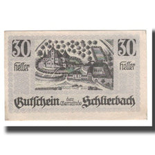 Nota, Áustria, Schlierbach O.Ö. Gemeinde, 30 Heller, Blason, 1920, 1920-04-18