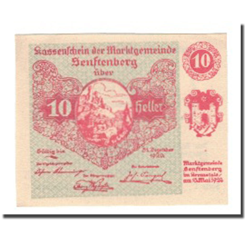 Banknote, Austria, Senftenberg, 10 Heller, Texte, 1920, 1920-05-15, UNC(63)