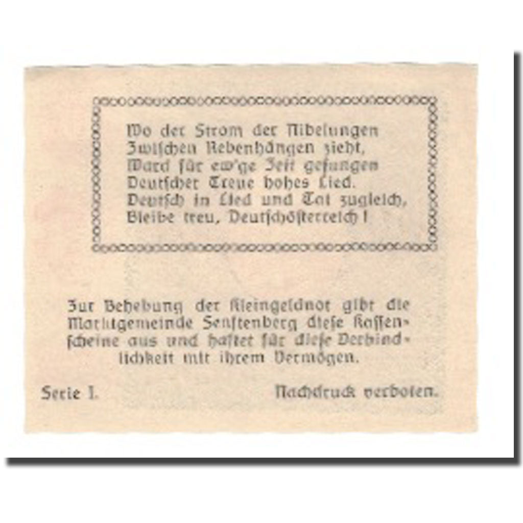 Banknote, Austria, Senftenberg, 10 Heller, Texte, 1920, 1920-05-15, UNC(63)