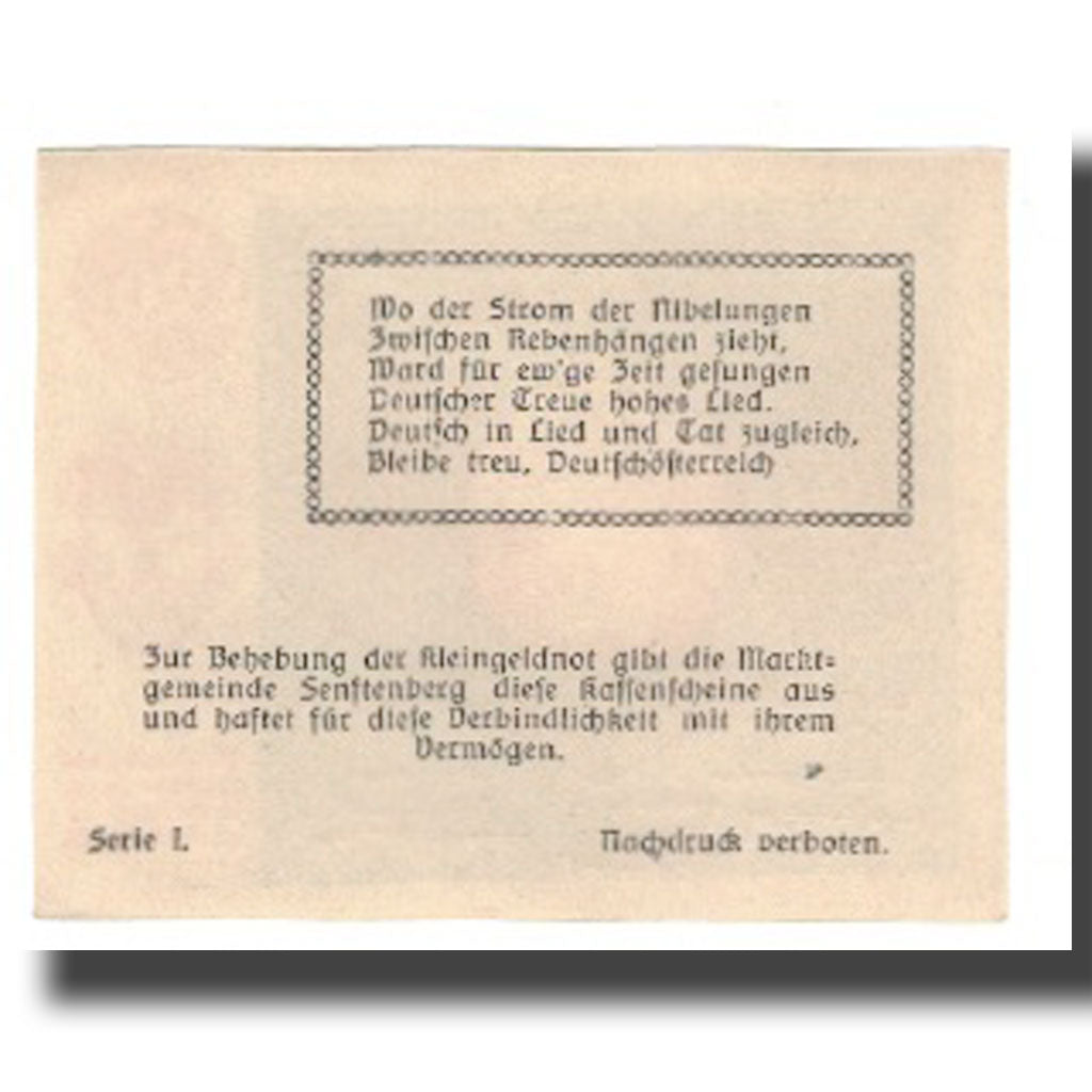 Nota, Áustria, Senftenberg, 20 Heller, texte 1, 1920, 1920-05-15, UNC(63)