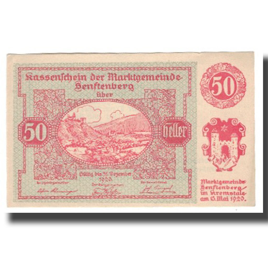 Banknote, Austria, Senftenberg, 50 Heller, Texte 2, 1920, 1920-05-15, UNC(63)