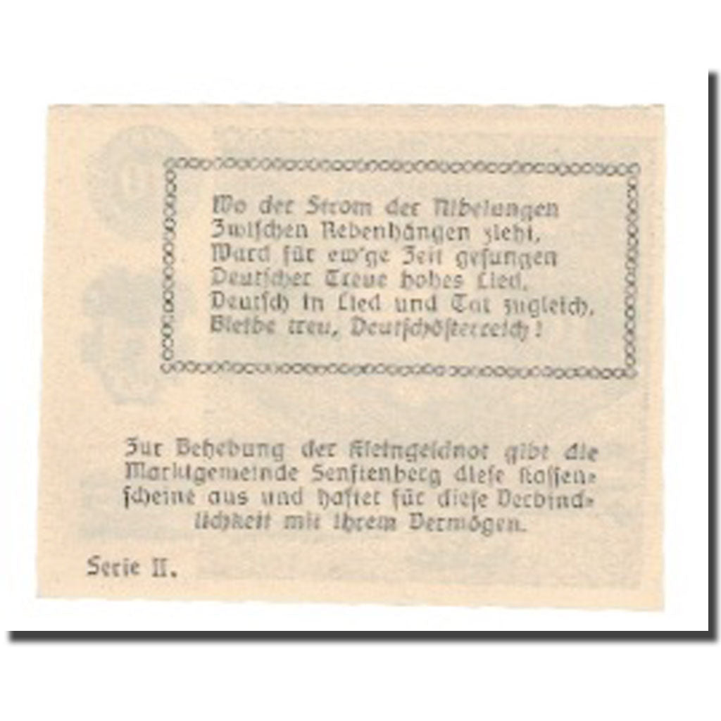 Banknote, Austria, Senftenberg, 10 Heller, Texte 3, 1920, 1920-05-15, UNC(63)