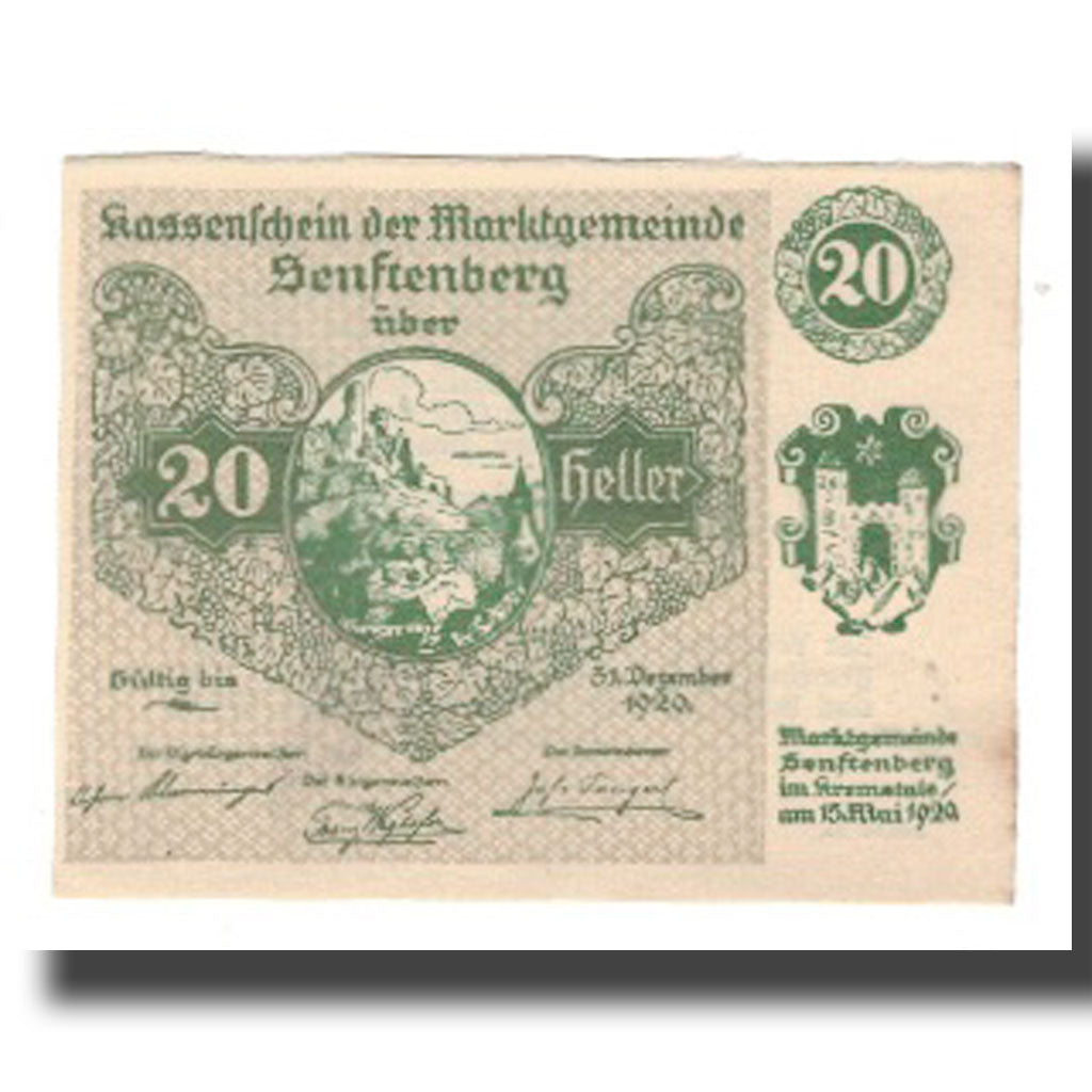 Billet, Autriche, Senftenberg, 20 Heller, Texte 4, 1920, 1920-05-15, SPL