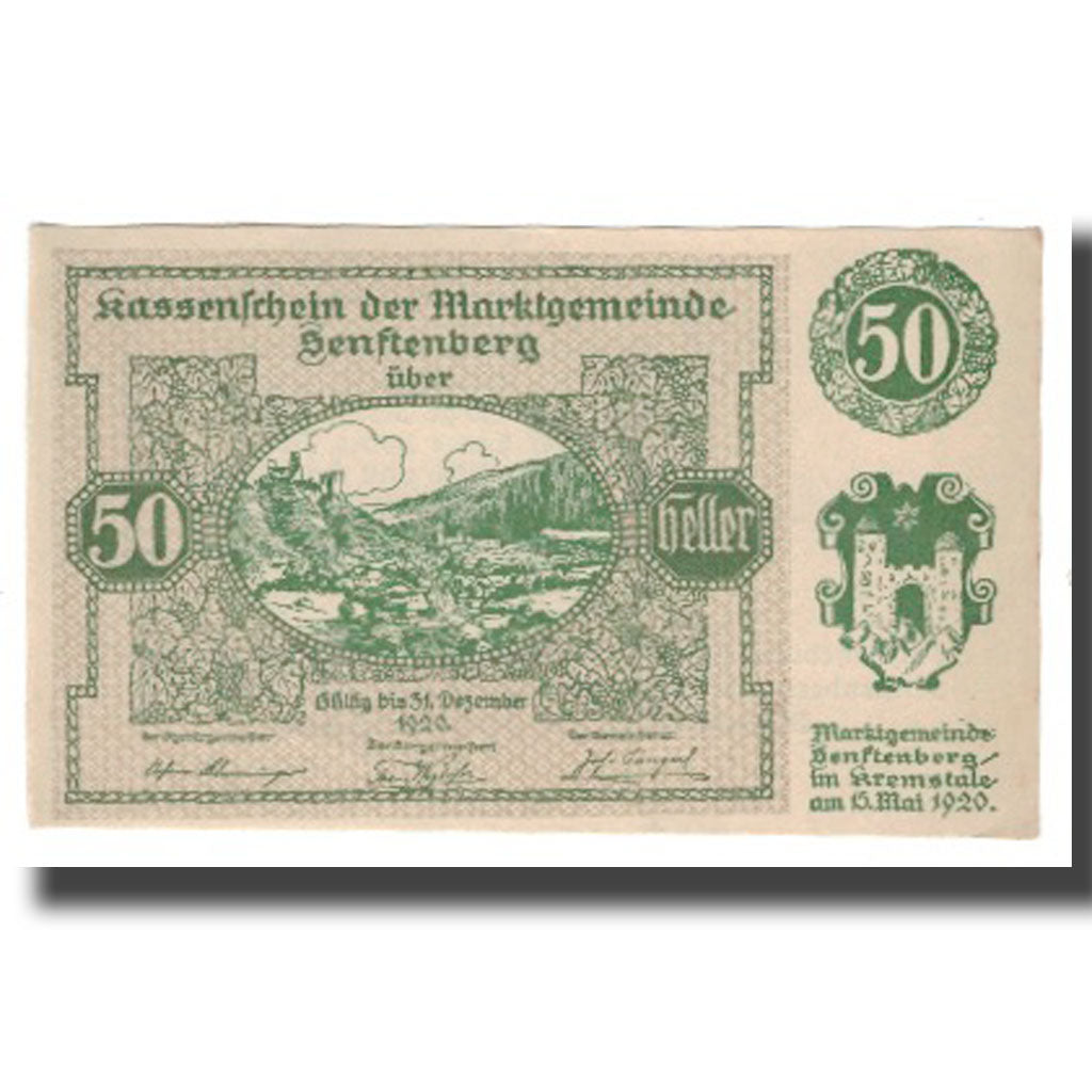 Banknote, Austria, Senftenberg, 50 Heller, Texte  5, 1920, 1920-05-15, UNC(63)