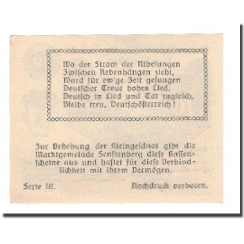 Banknote, Austria, Senftenberg, 10 Heller, Texte 6, 1920, 1920-05-15, UNC(63)