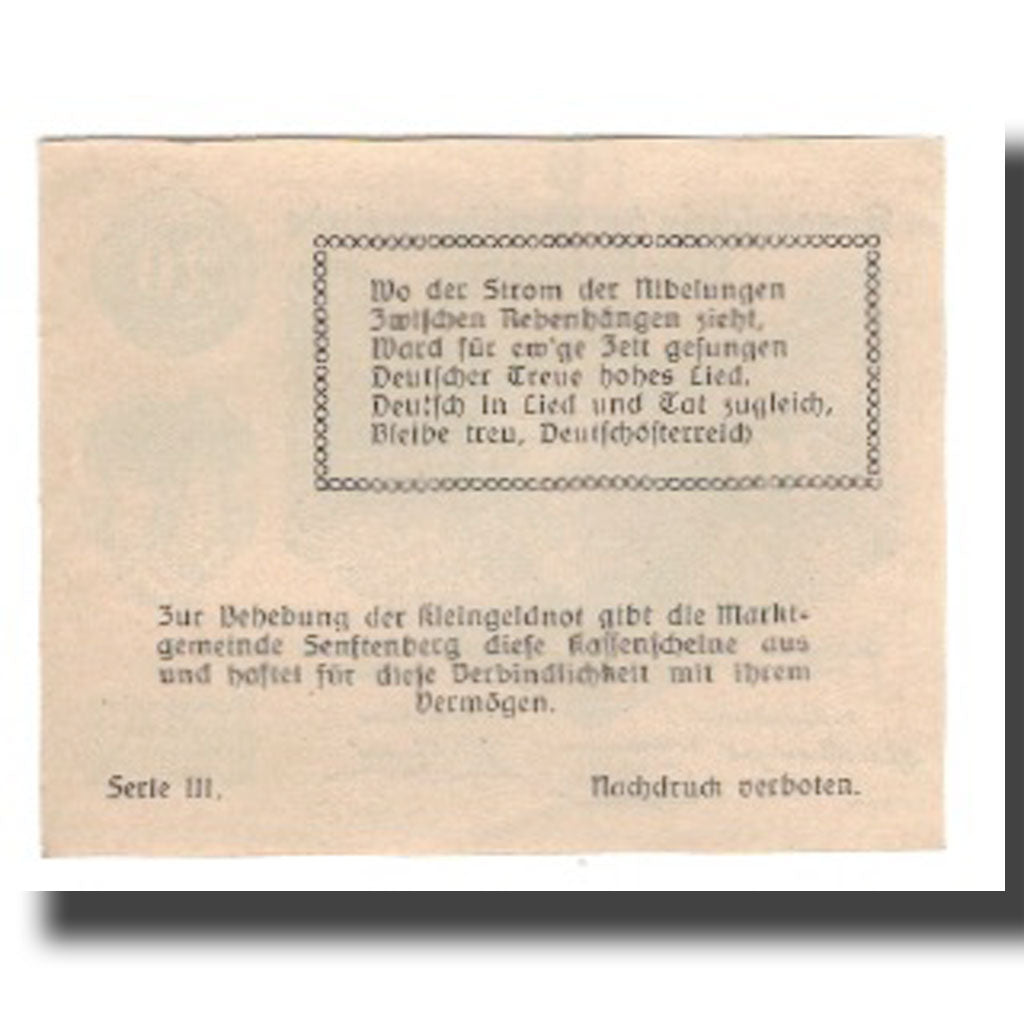 Banknote, Austria, Senftenberg, 20 Heller, Texte 7, 1920, 1920-05-15, UNC(63)