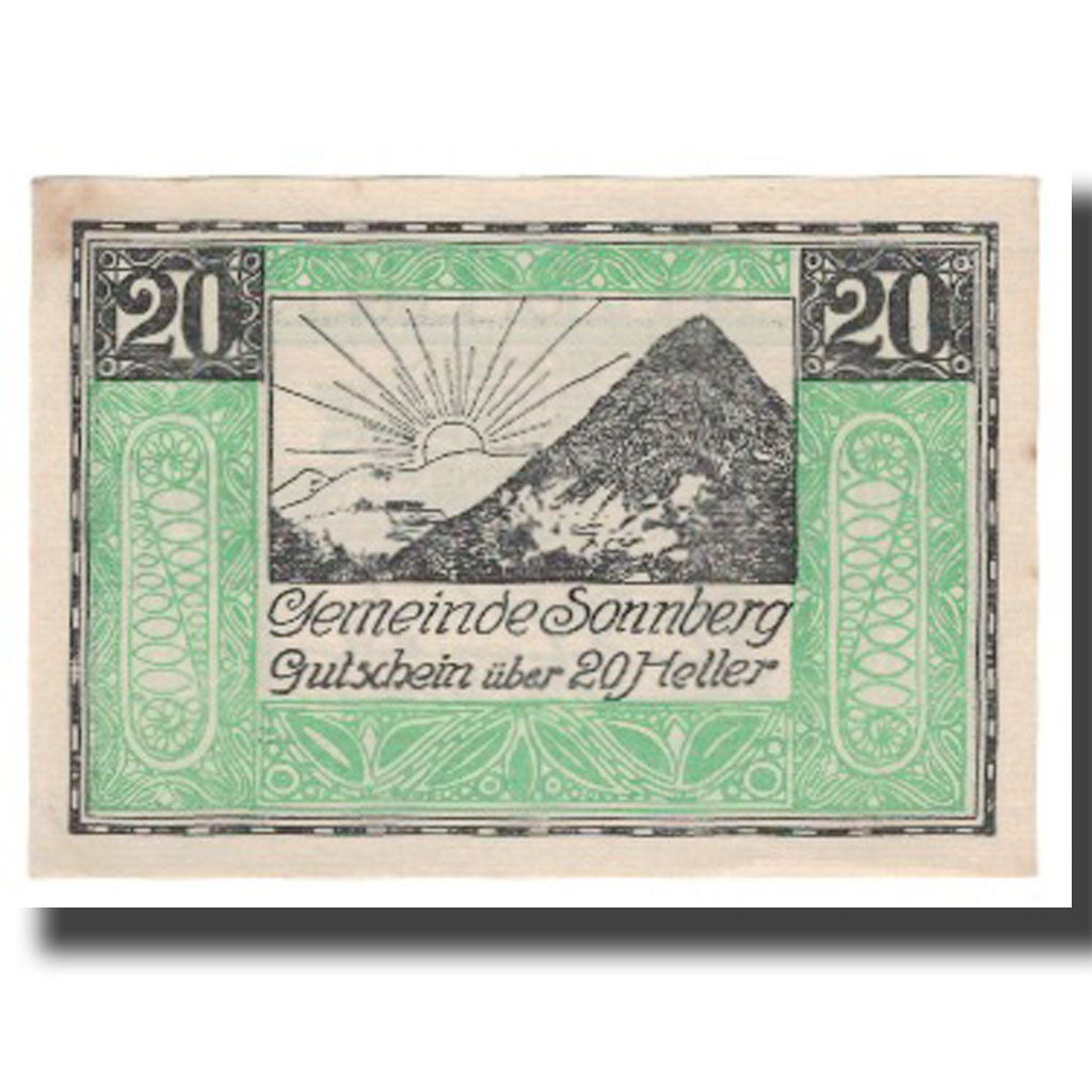 Banknote, Austria, Sonnberg O.Ö. Gemeinde, 20 Heller, paysage 1, 1920