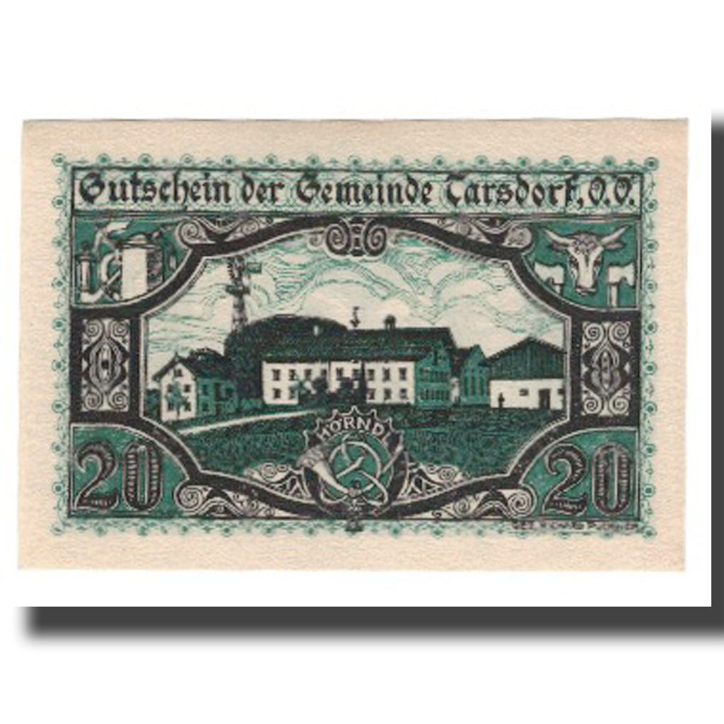 Billet, Autriche, Tarsdorf O.Ö. Gemeinde, 20 Heller, valeur faciale 1, SPL