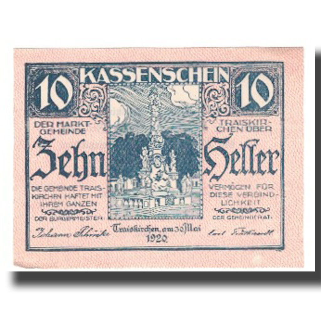 Banknote, Austria, Traiskirchen, 10 Heller, Texte, 1920, 1920-05-30, UNC(63)