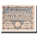 Biljet, Oostenrijk, Traiskirchen, 50 Heller, Texte 2, 1920, 1920-05-30, SPL