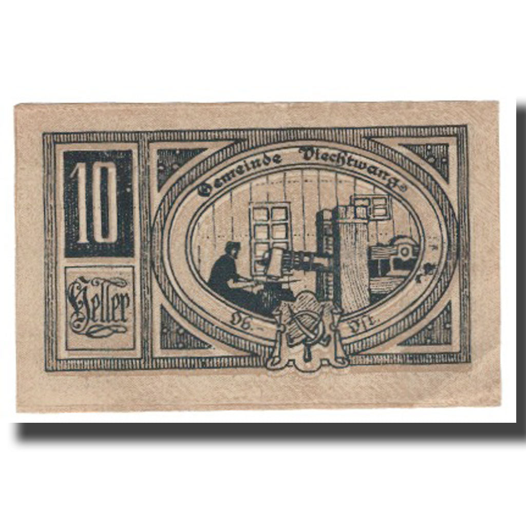 Billet, Autriche, Viechtwang O.Ö. Gemeinde, 10 Heller, personnage, 1920