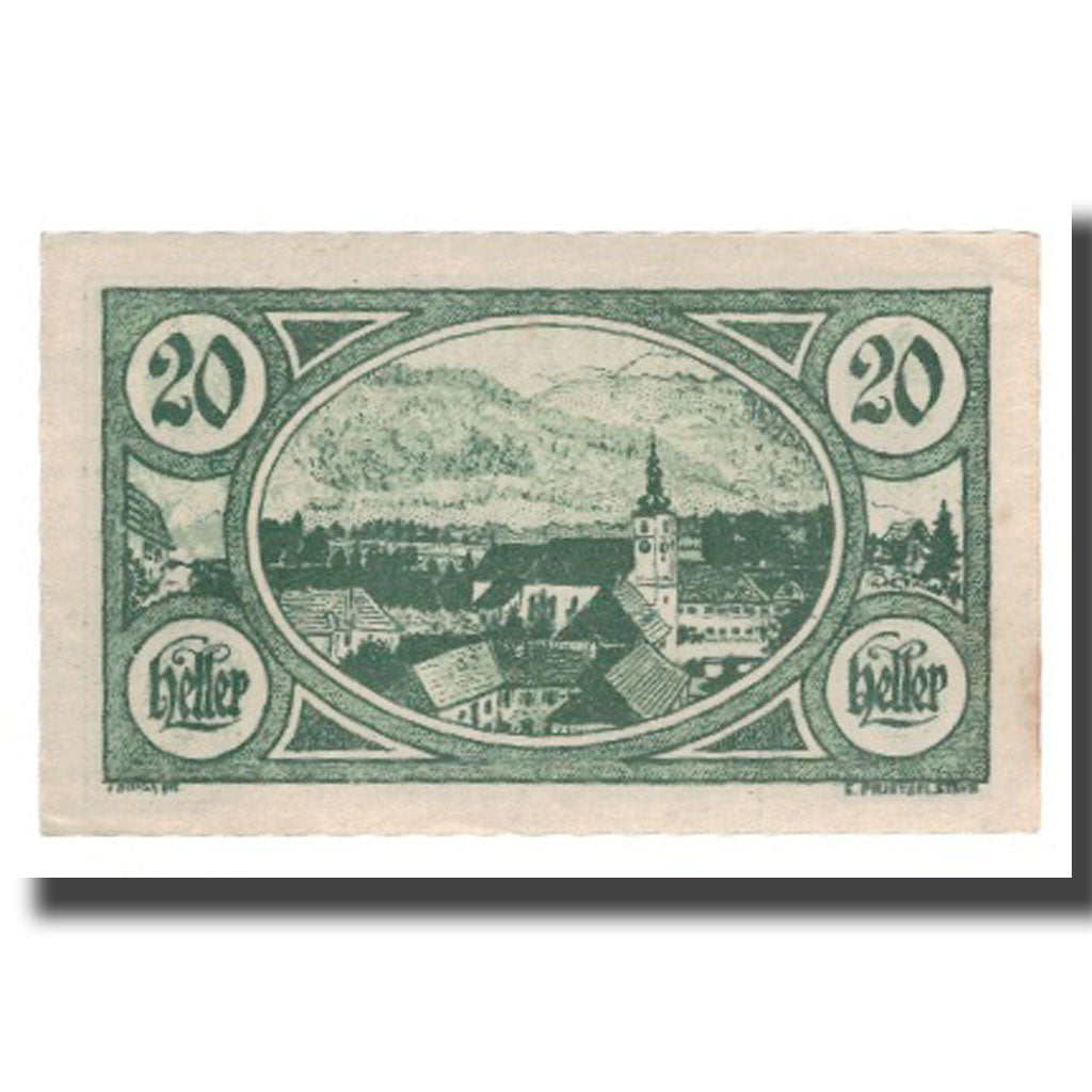 Geldschein, Österreich, Viechtwang O.Ö. Gemeinde, 20 Heller, paysage, 1920