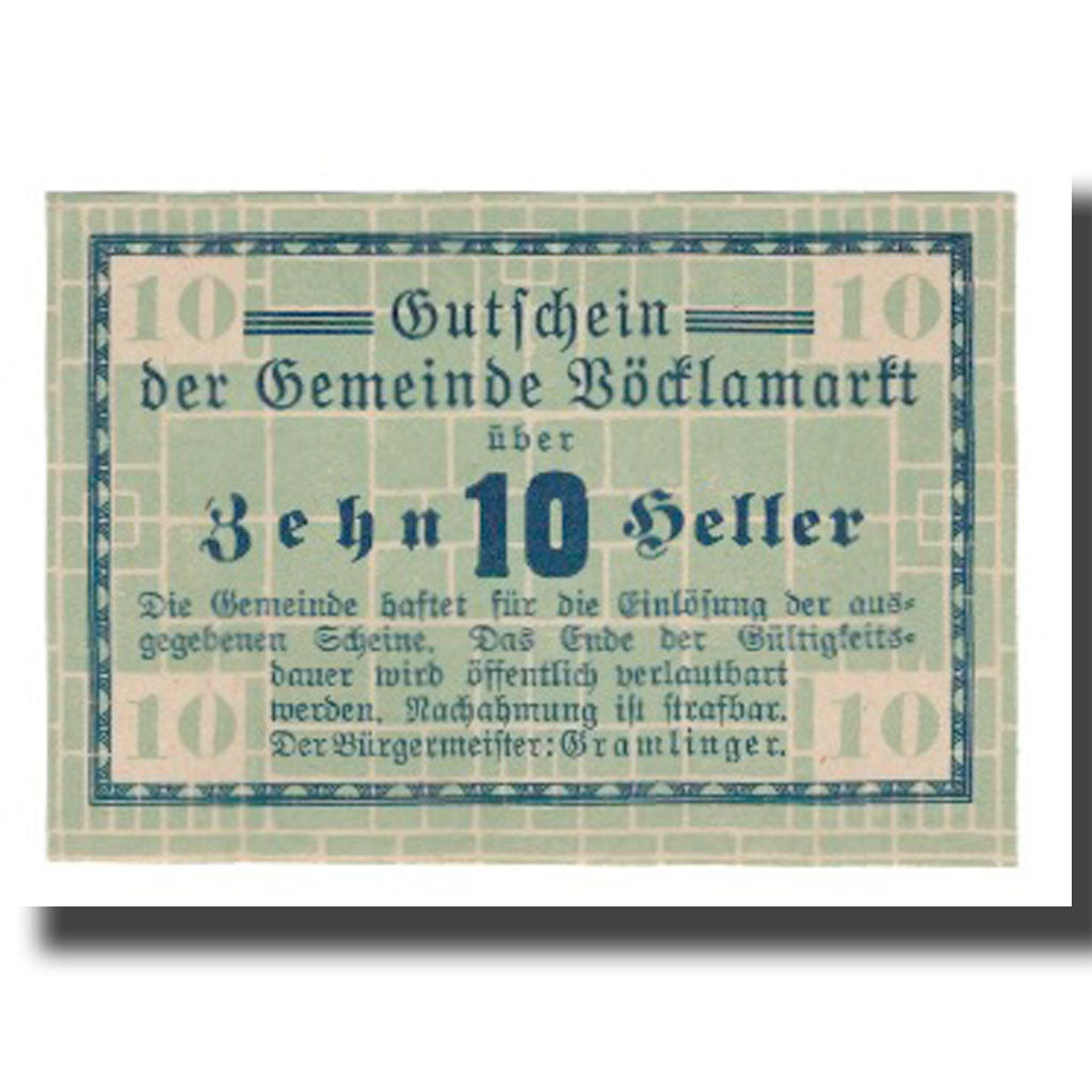 Banknote, Austria, Vöcklamarkt O.Ö. Gemeinde, 10 Heller, N.D, UNC(63)