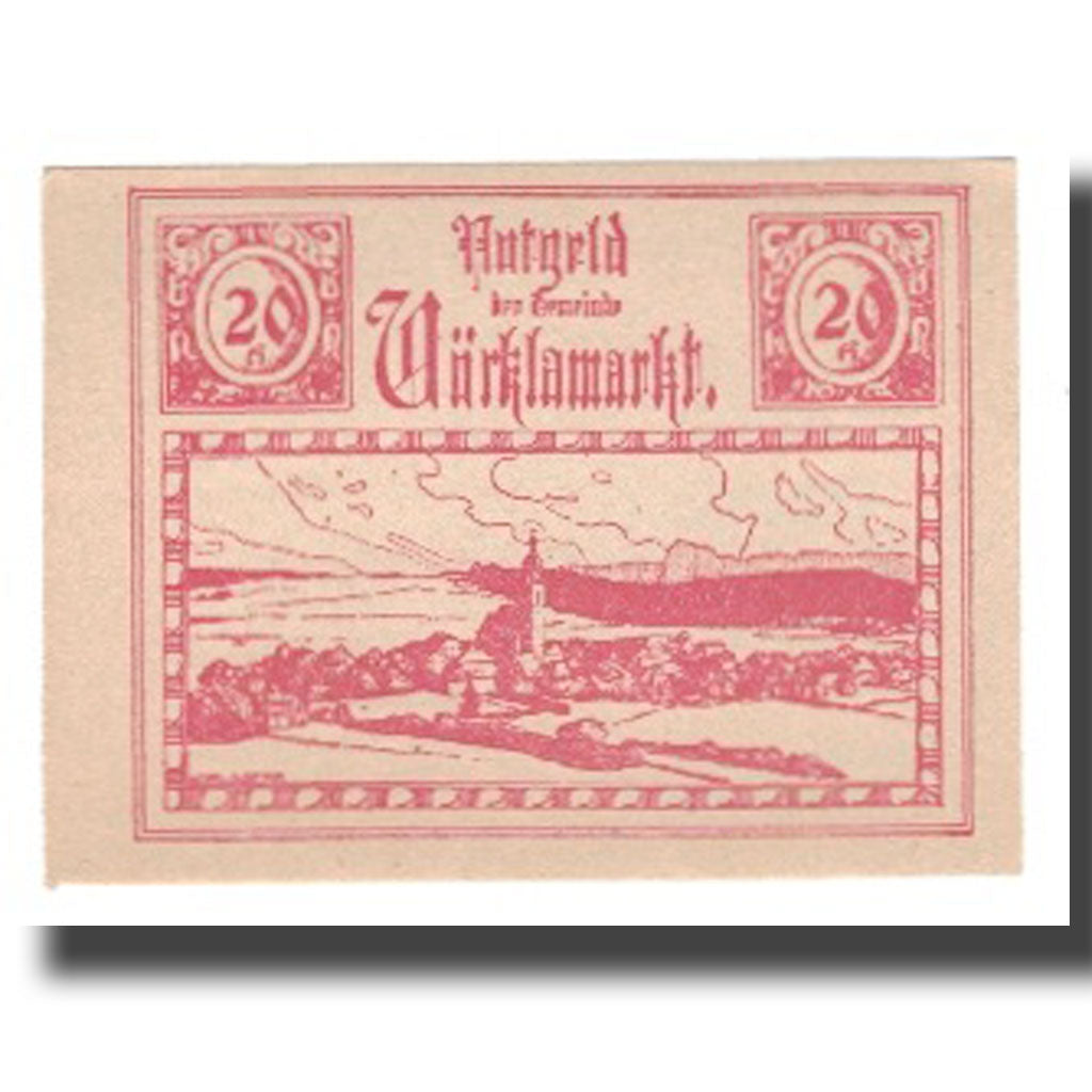 Geldschein, Österreich, Vöcklamarkt O.Ö. Gemeinde, 20 Heller, texte 1, 1920