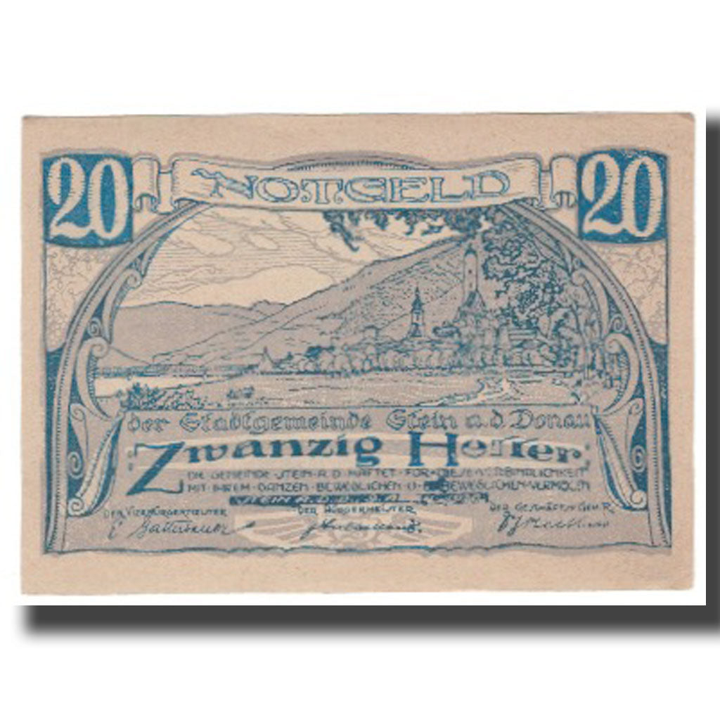 Banknote, Austria, Stein an der Donau, 20 Heller, texte 1, 1920, 1920-04-09