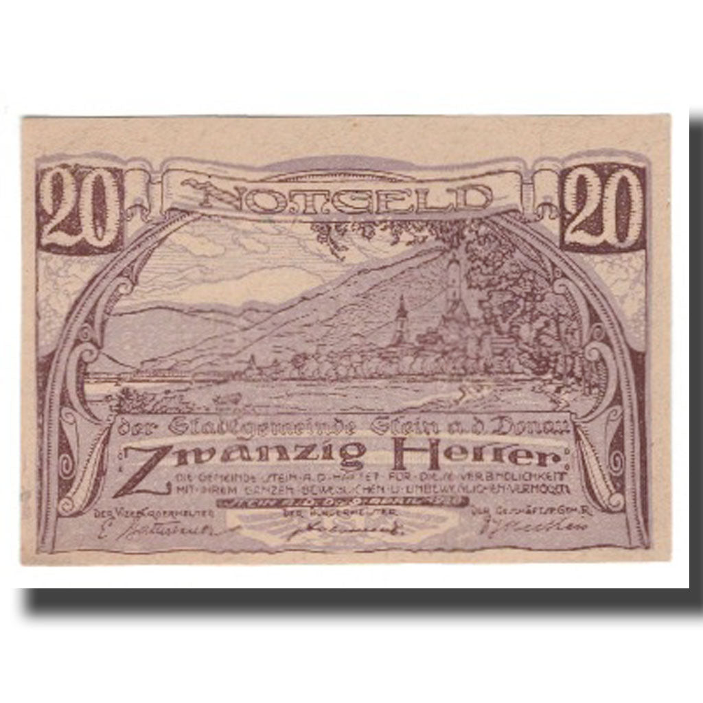 Banknote, Austria, Stein an der Donau, 20 Heller, Texte 7, 1920, 1920-04-09