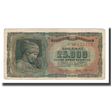 Banconote, Grecia, 25,000 Drachmai, 1943, 1943-08-12, KM:123a, MB+