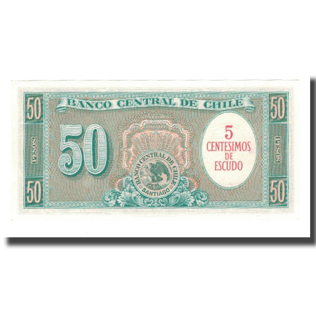 Geldschein, Chile, 5 Centesimos on 50 Pesos, Undated (1960-1961), KM:126b, UNZ
