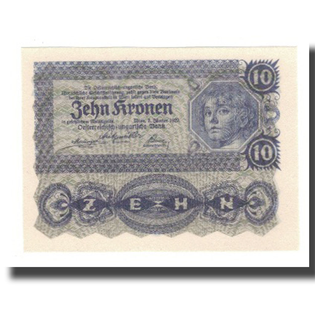 Banknote, Austria, 10 Kronen, 1922, 1922-01-02, KM:75, UNC(65-70)
