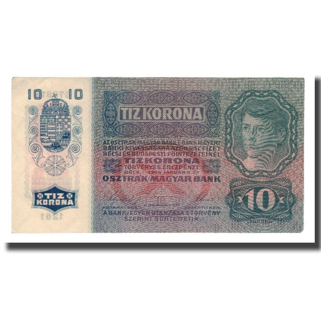 Geldschein, Österreich, 10 Kronen, Undated (1919 - old date 02.01.1915)
