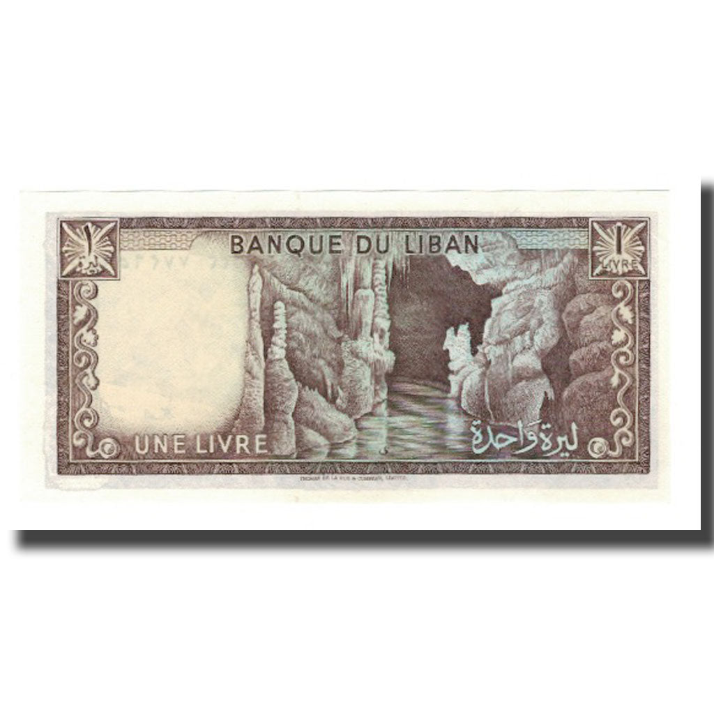 Nota, Líbano, 1 Livre, 1964-80, KM:61b, UNC(65-70)