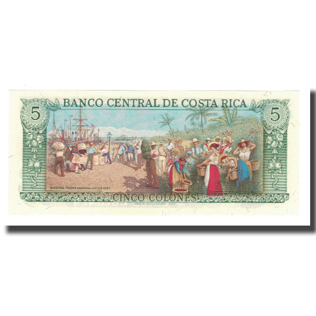 Banknote, Costa Rica, 5 Colones, 1968-92, 1986-04-02, KM:236d, UNC(65-70)