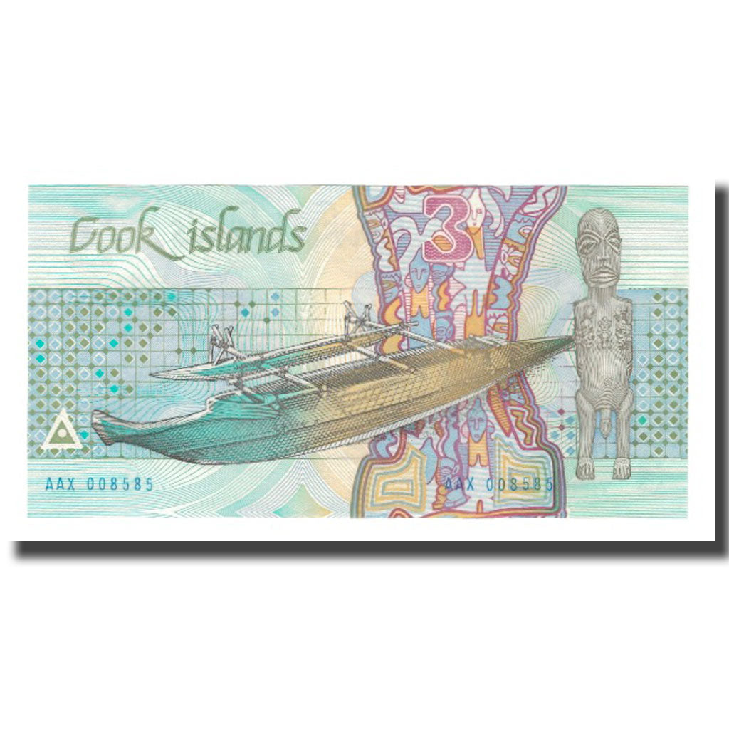 Nota, Ilhas Cook, 3 Dollars, Undated (1987), KM:3a, UNC(65-70)