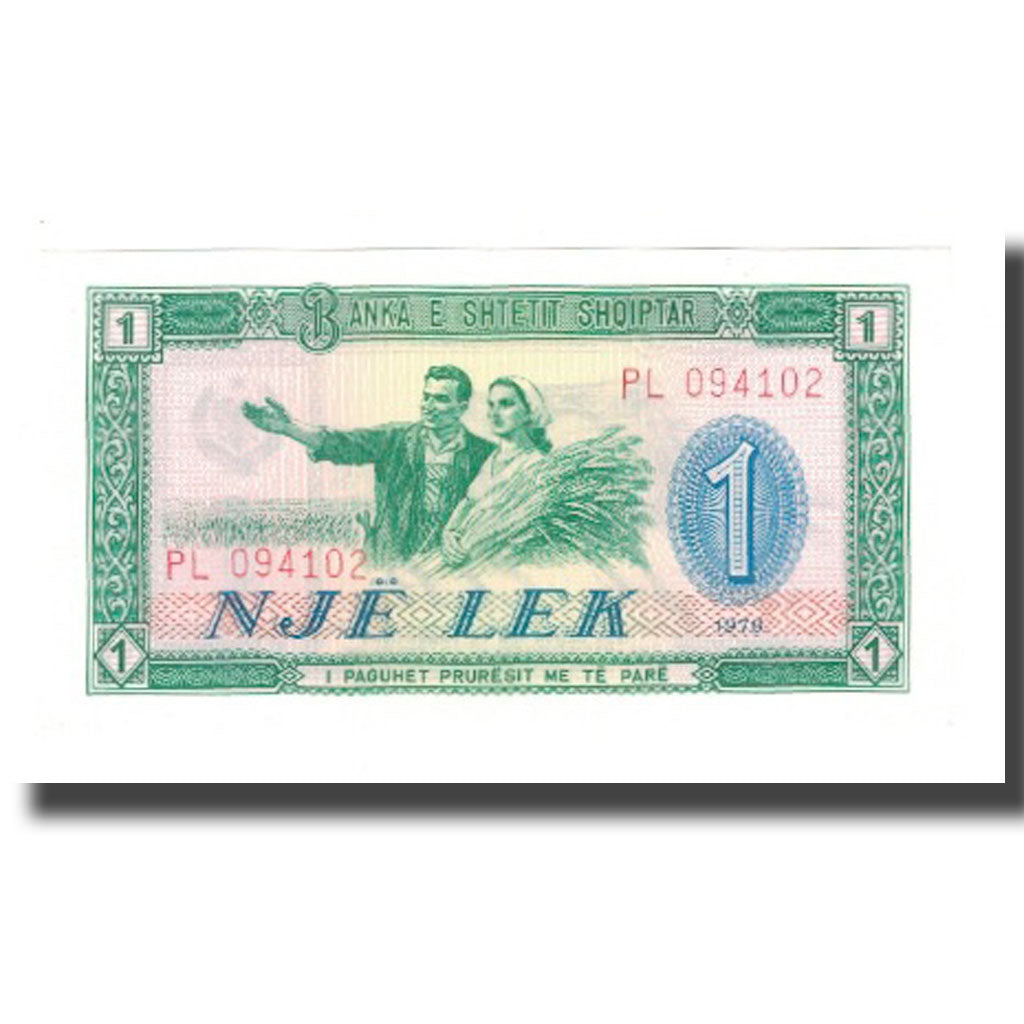 Nota, Albânia, 1 Lek, 1976, KM:40a, UNC(65-70)