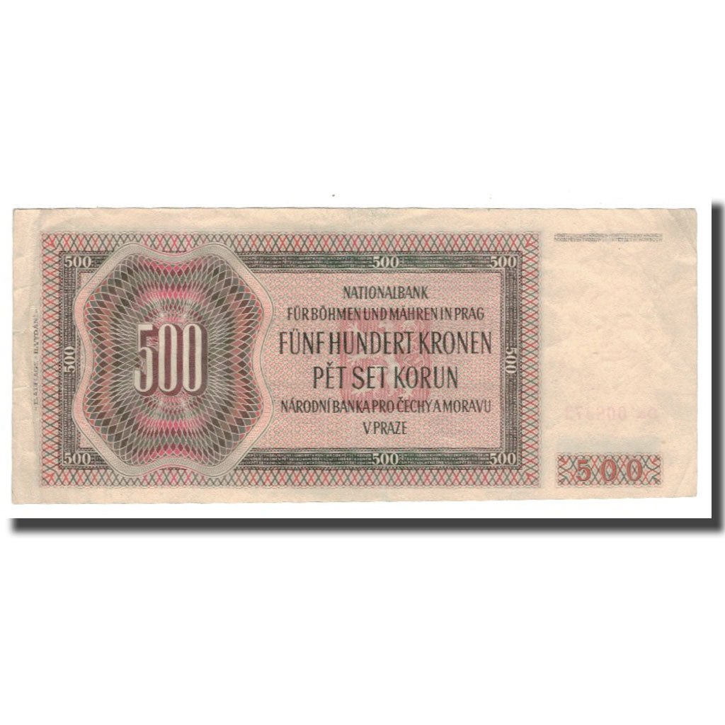 Banknote, Bohemia and Moravia, 500 Korun, 1942, 1942-02-24, KM:11a, EF(40-45)