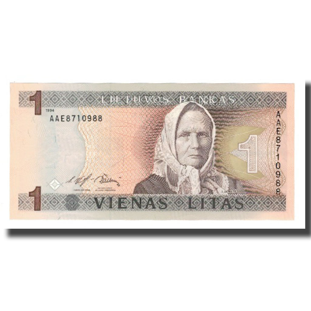 Biljet, Lithouwen, 1 Litas, 1994, KM:53a, NIEUW