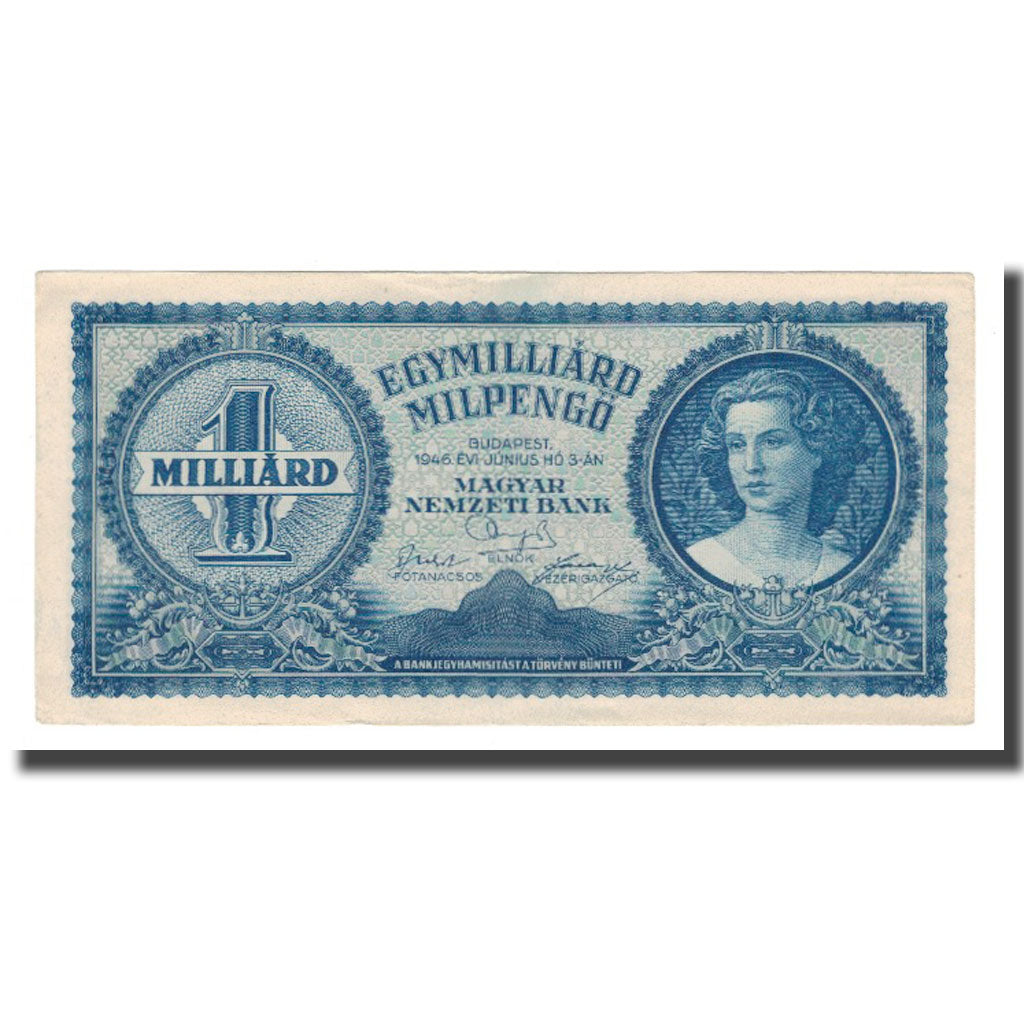 Banconote, Ungheria, 1 Milliard Milpengö, 1946, 1946-06-03, KM:131, FDS