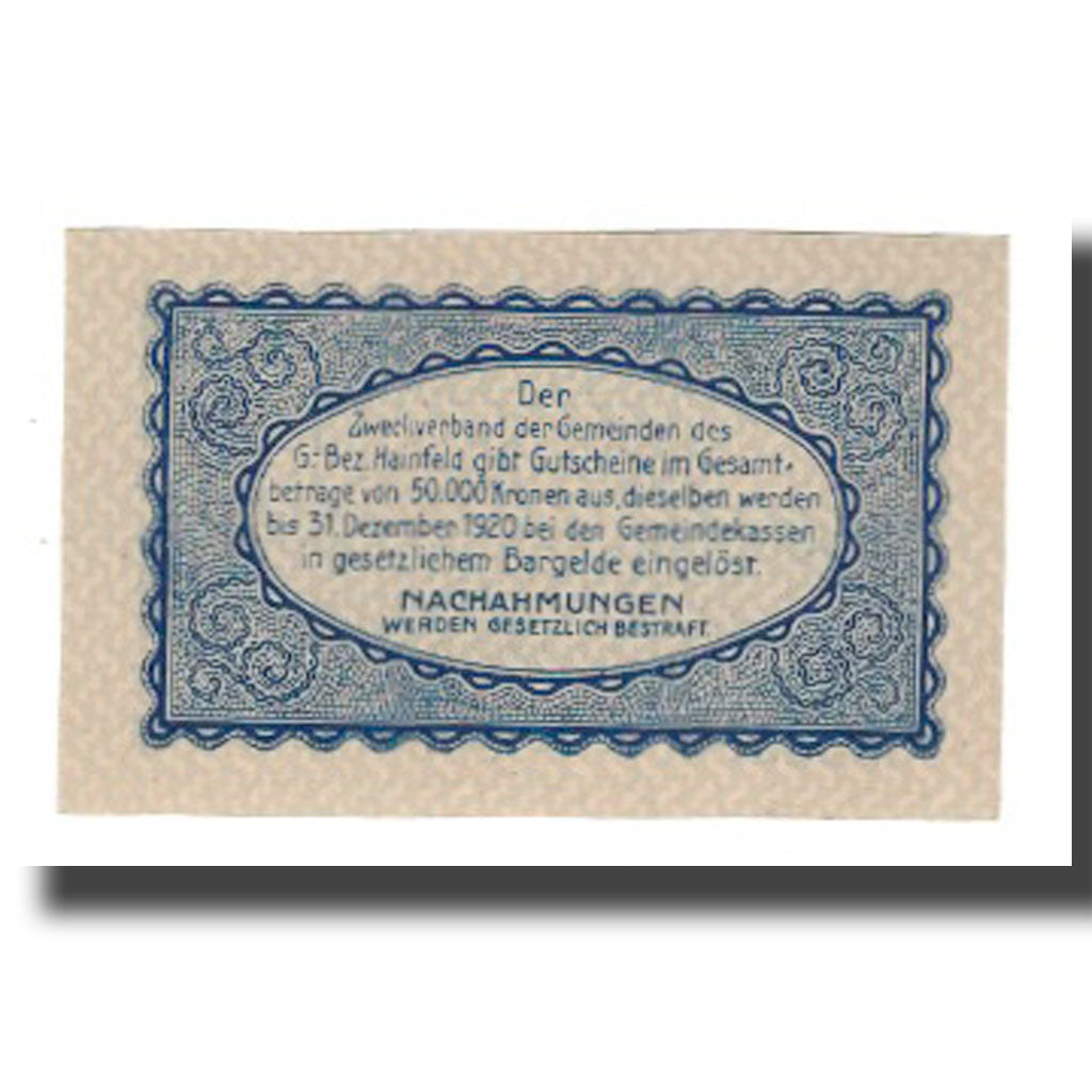 Billete, Austria, Hainfeld, 20 Heller, texte 1, 1920, 1920-12-31, UNC, Mehl:FS