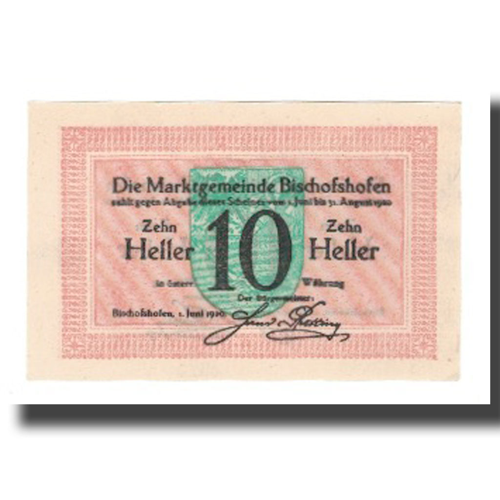 Geldschein, Österreich, Bischofshofen, 10 Heller, valeur faciale, 1920