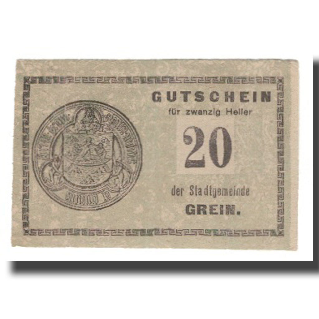 Geldschein, Österreich, Grein, 20 Heller, Texte, 1920, 1920-12-31, VZ, Mehl:FS