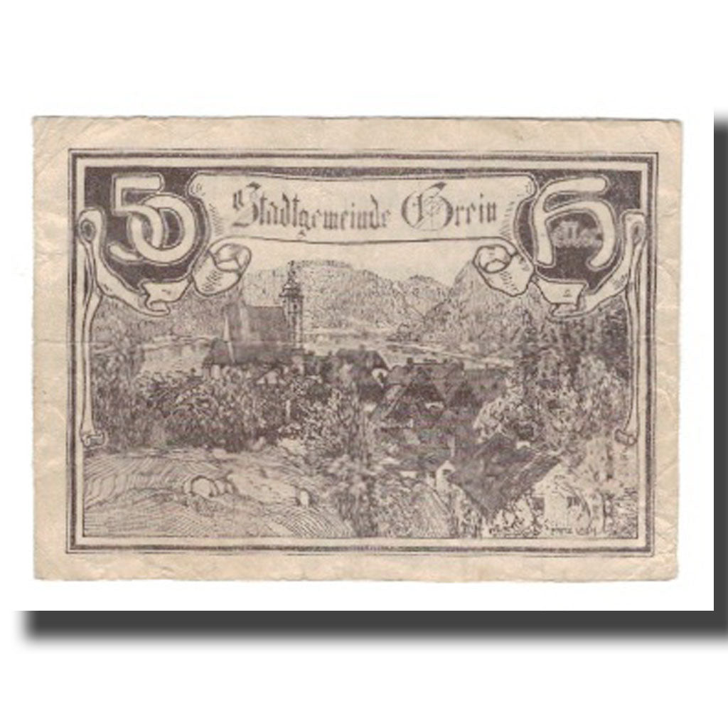 Billete, Austria, Grein, 50 Heller, Texte 2, 1920, 1920-12-31, MBC, Mehl:FS