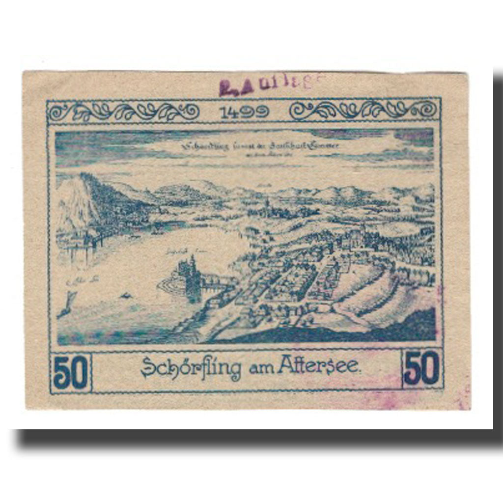 Banknote, Austria, Schörfling am Attersee O.Ö. Marktgemeinde, 50 Heller