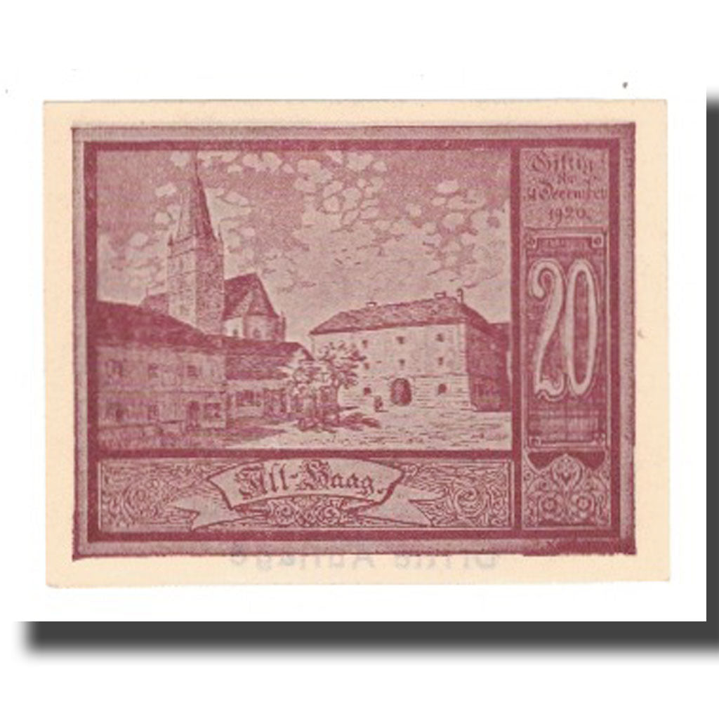 Billete, Austria, Haag, 20 Heller, village, 1920, 1920-12-31, UNC, Mehl:FS