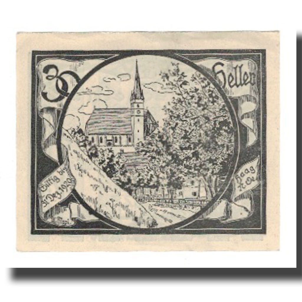 Billet, Autriche, Haag, 30 Heller, village 1, 1920, 1920-12-31, NEUF, Mehl:FS