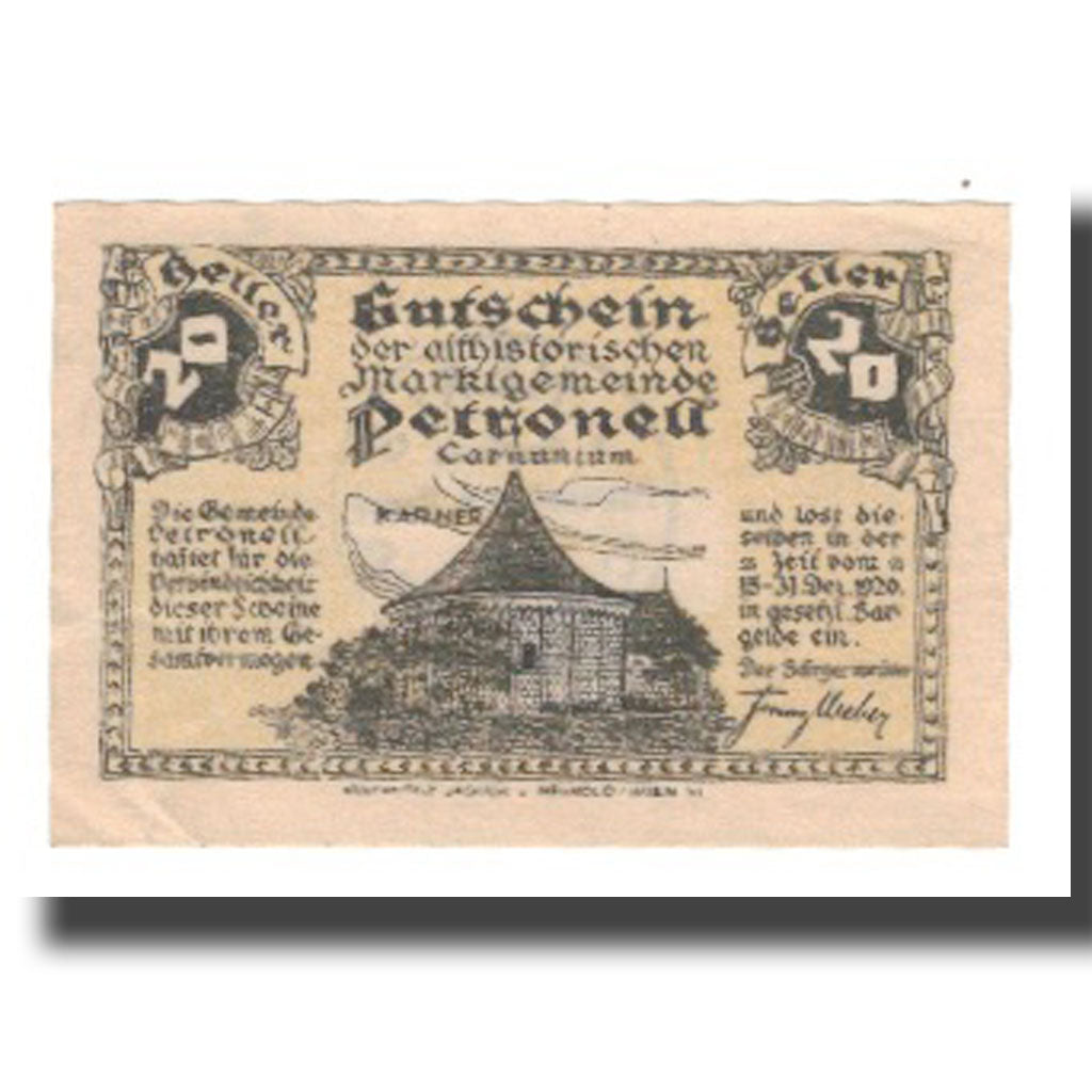 Banknote, Austria, Petronell-Carnuntum, 20 Heller, N.D, 1920, 1920-12-31