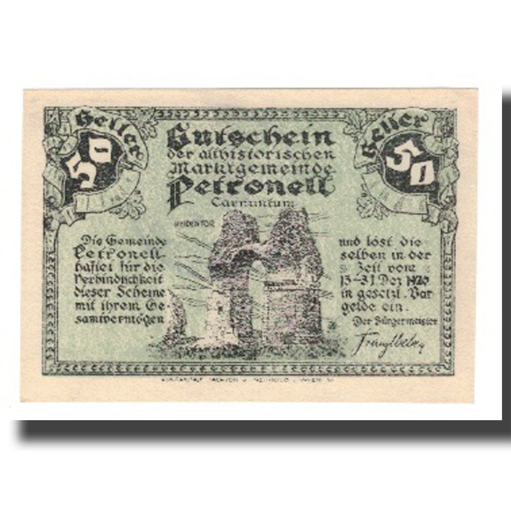 Banknote, Austria, Petronell-Carnuntum, 50 Heller, N.D, 1920, 1920-12-31