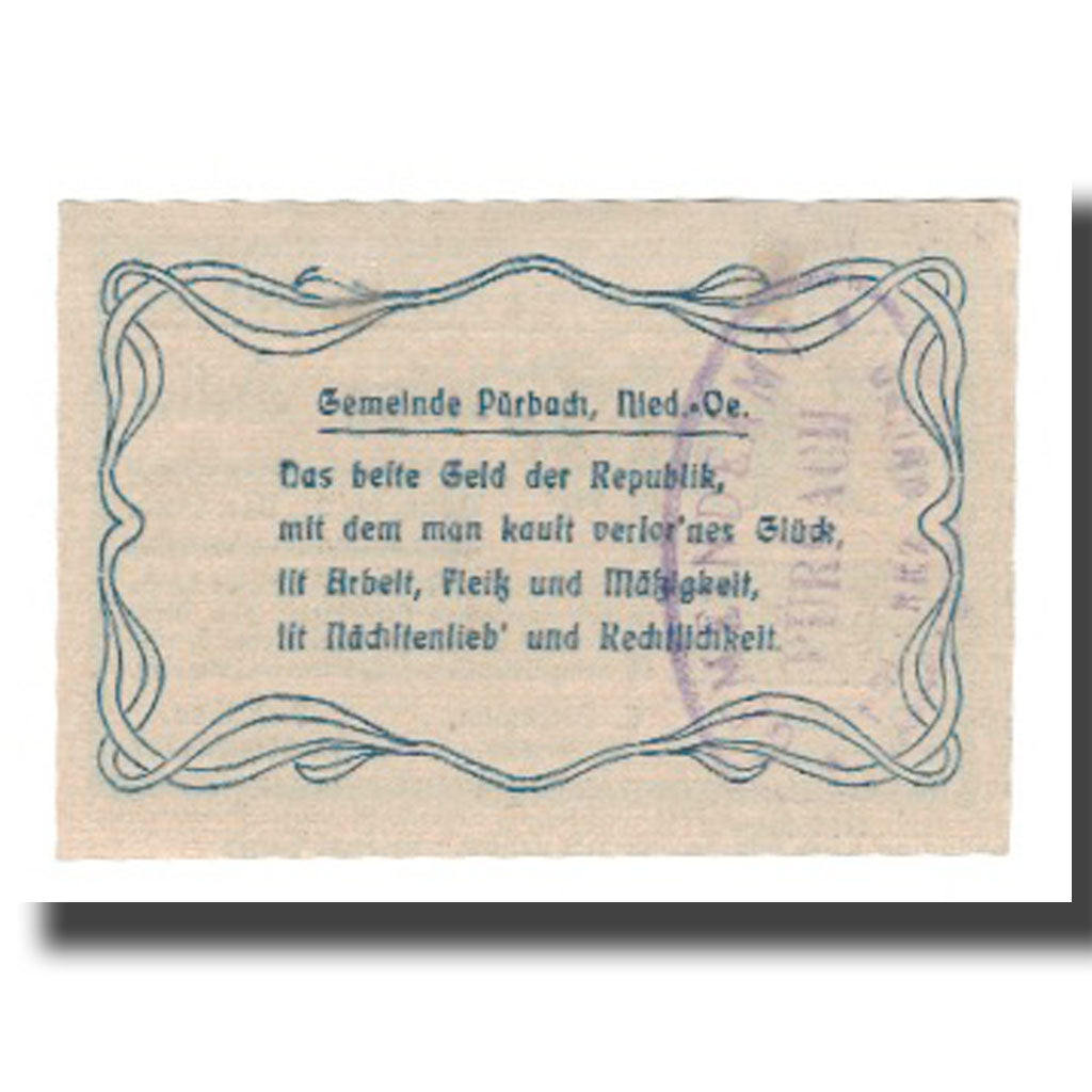 Banknote, Austria, Pürbach, 50 Heller, texte 1, 1920, 1920-12-31, UNC(65-70)