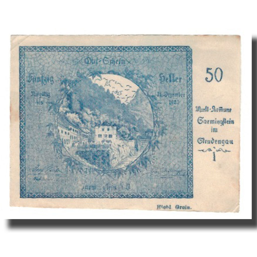Billet, Autriche, Sarmingstein Im Strudengau, 50 Heller, N.D, 1920, 1920-12-31