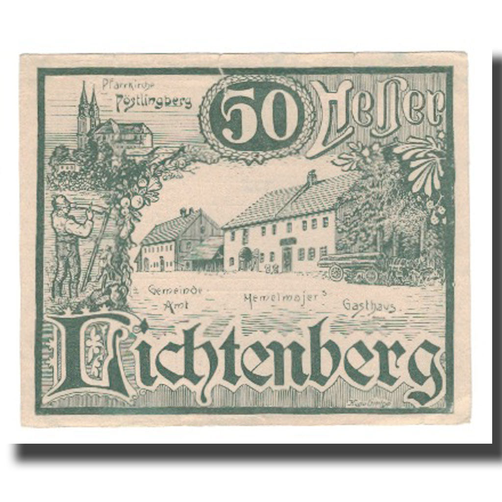 Banknote, Austria, Lichtenberg, 50 Heller, Texte, 1920, 1920-12-31, AU(55-58)