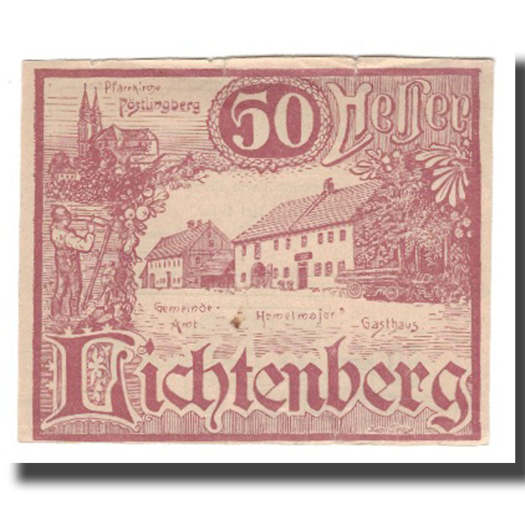 Nota, Áustria, Lichtenberg, 50 Heller, texte 1, 1920, 1920-12-31, AU(55-58)