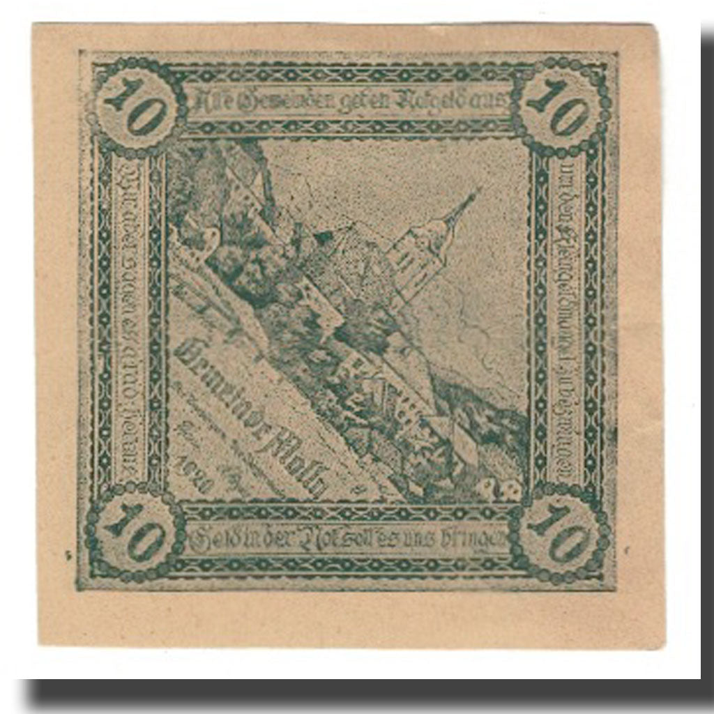 Banknot, Austria, Mölln, 10 Heller, village, 1920, 1920-08-31, AU(55-58)
